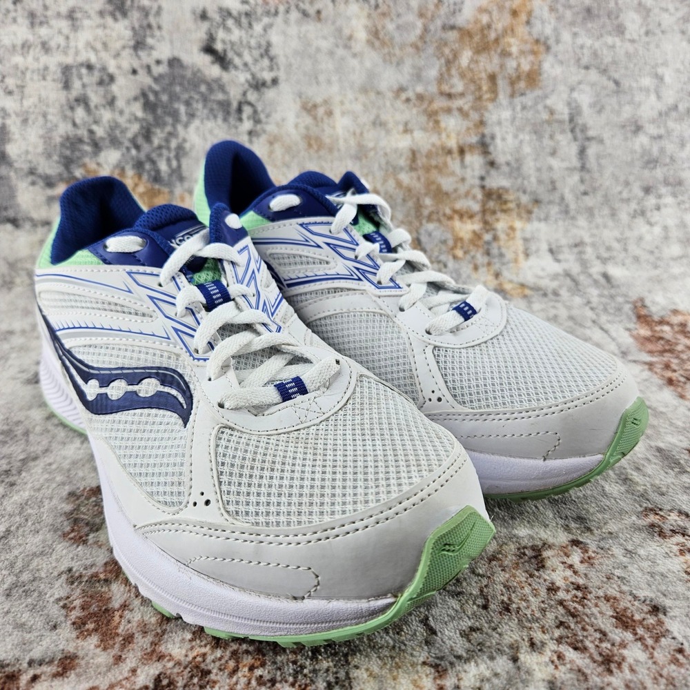 Saucony Cohesion 14 Running Shoes Women 10W White Blue S10629-7 Versarun Sneaker